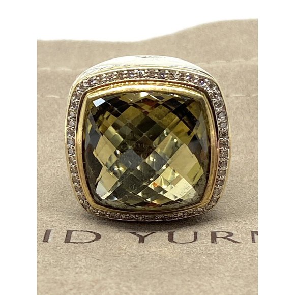 $3250 DAVID YURMAN 18K GOLD SS DIAMOND ALBION EXTRA LARGE LEMON QUARTZ R… - Picture 3 of 16